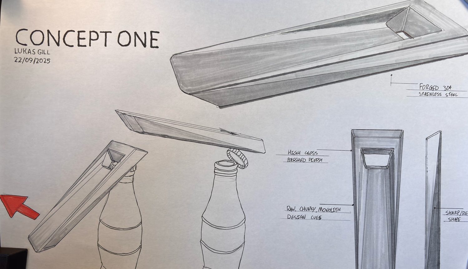 Bottle opener · concept one, ball point + alcohol marker