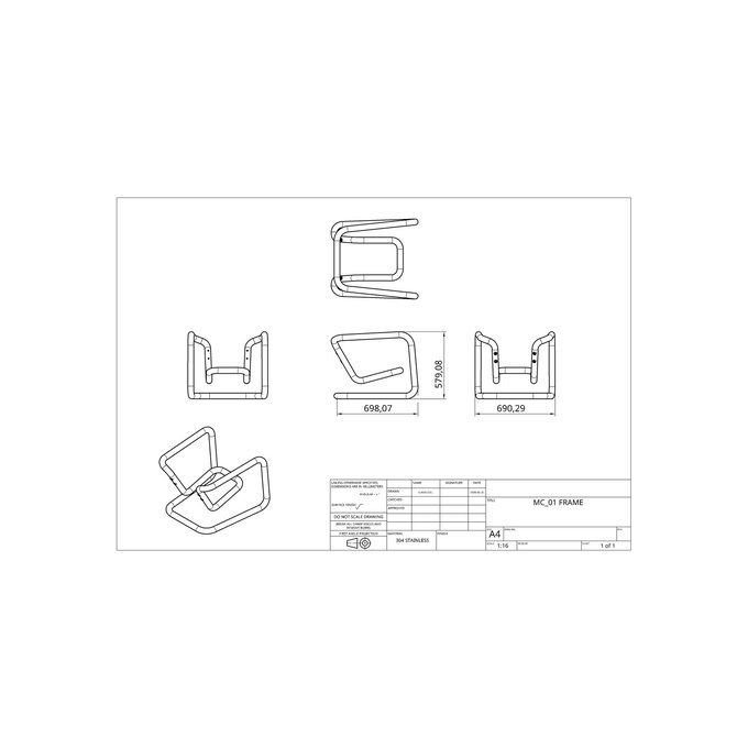 MC_01 build archive: Frame drawing · 304 stainless
