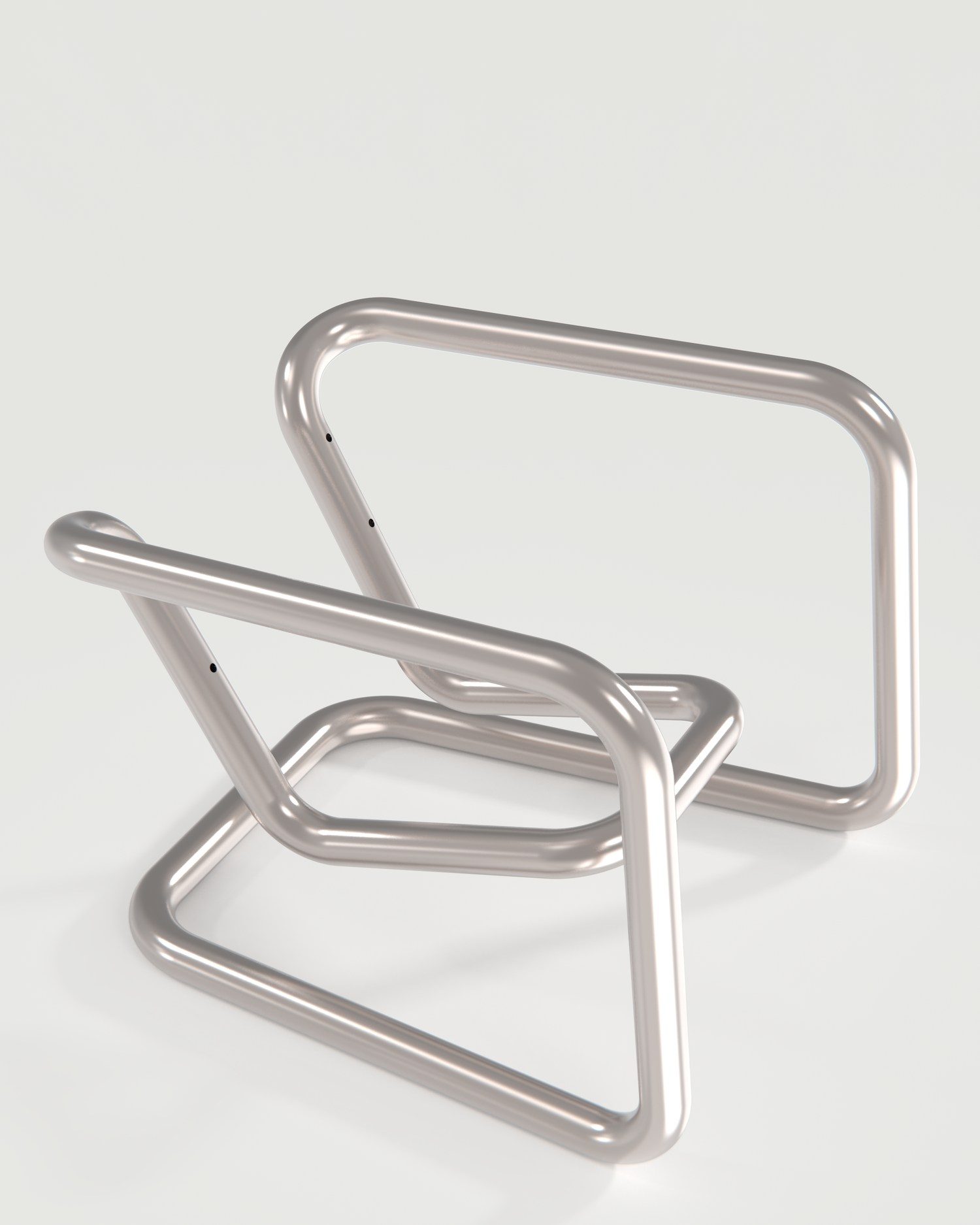 The cantilever frame on its own, without upholstery or enclosures