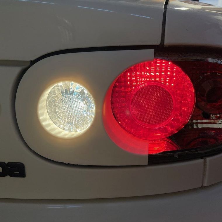Taillight, early test print, fitted with lights on
