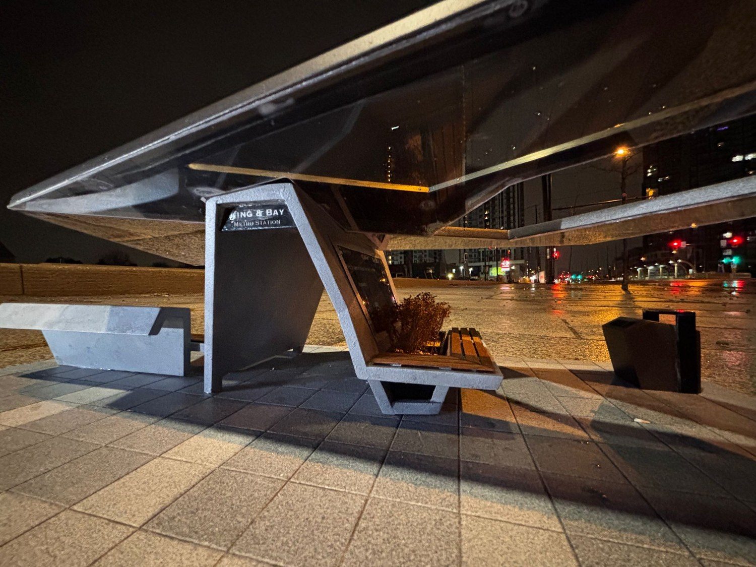 Bus Shelter build archive: Night, street level