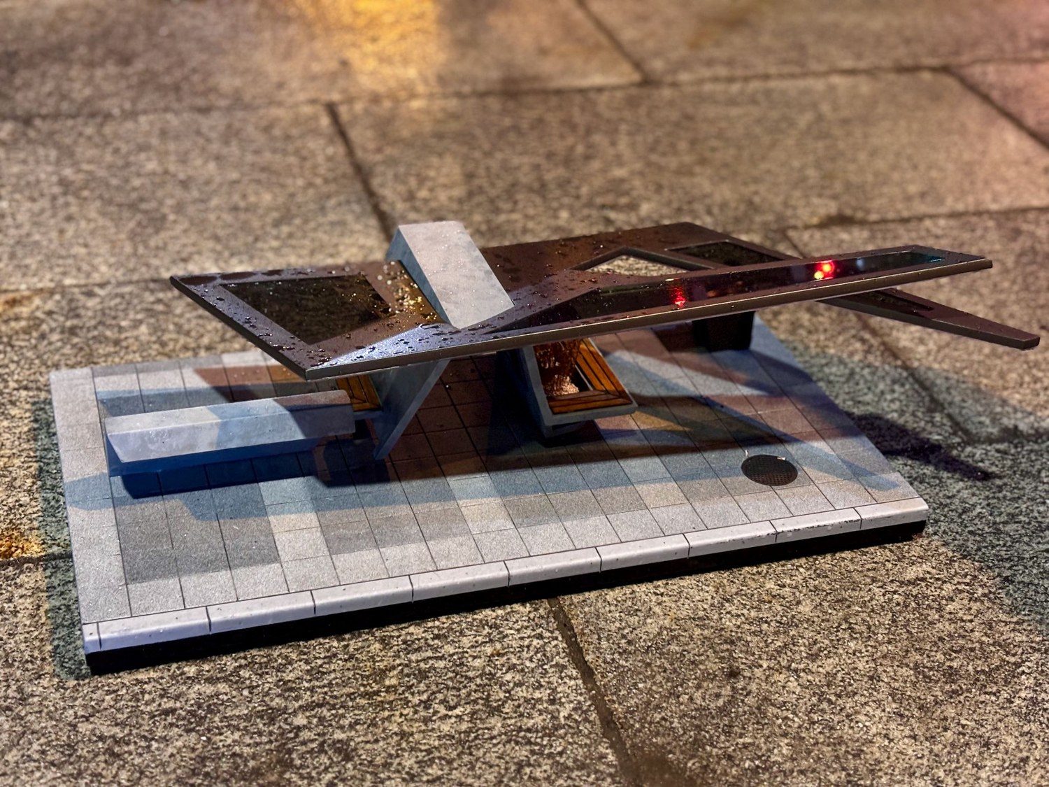 Bus shelter: night · from above